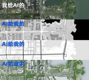 AI提示词：卫星地图秒转黑白图底关系、道路分析、绿地分析、用地性质