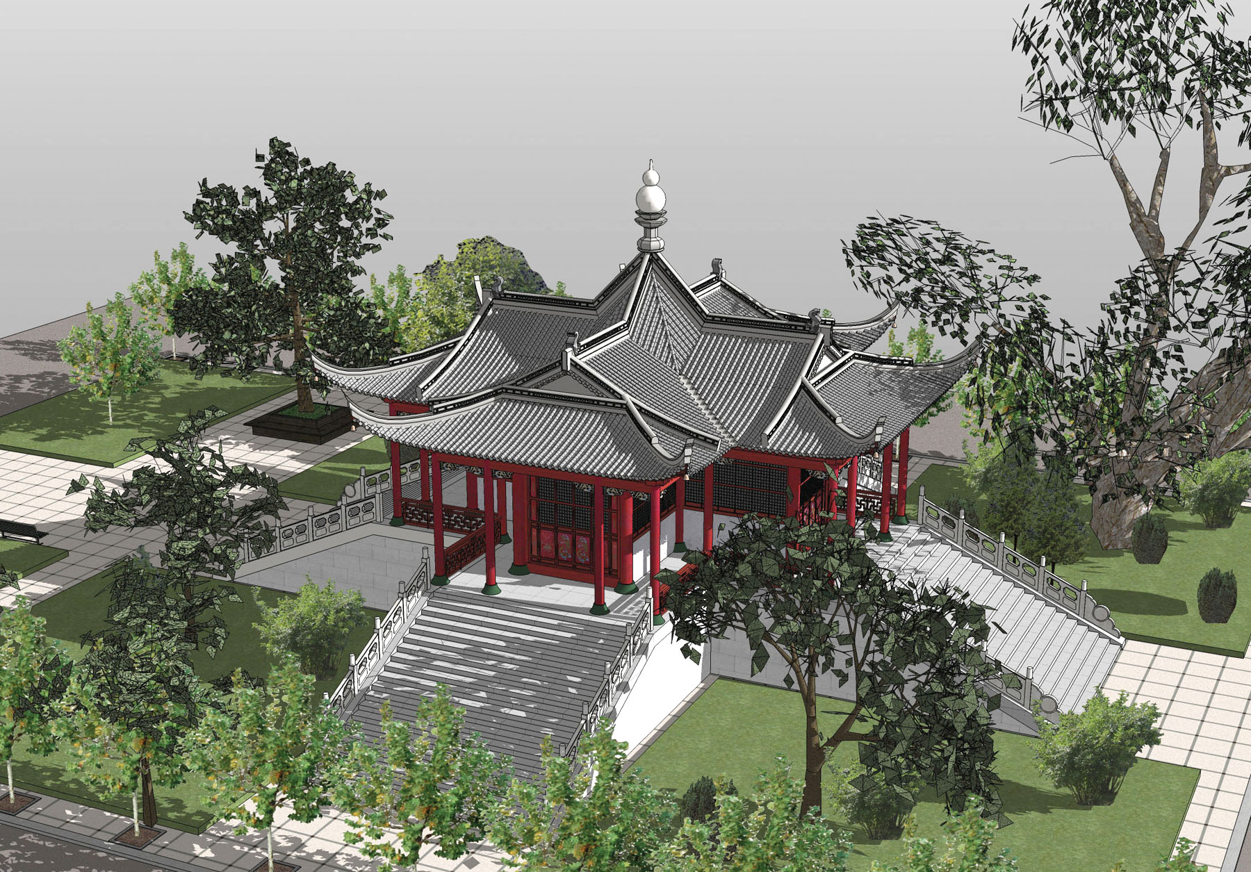 舍利殿建筑模型-1
