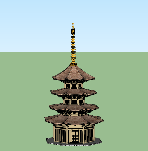 日本寺塔建筑模型-1