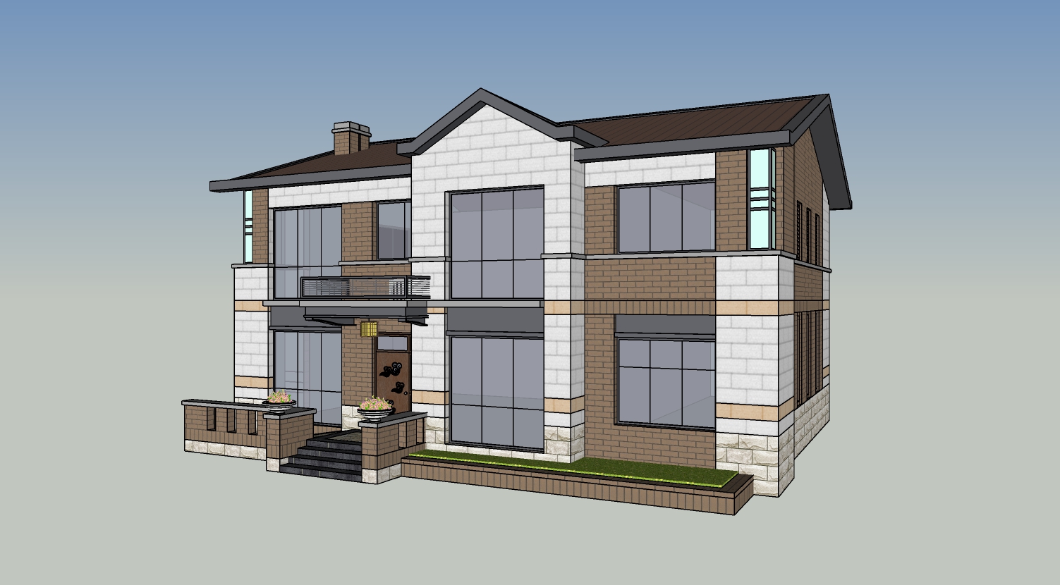 某赖特风格住宅 sketchup模型-1