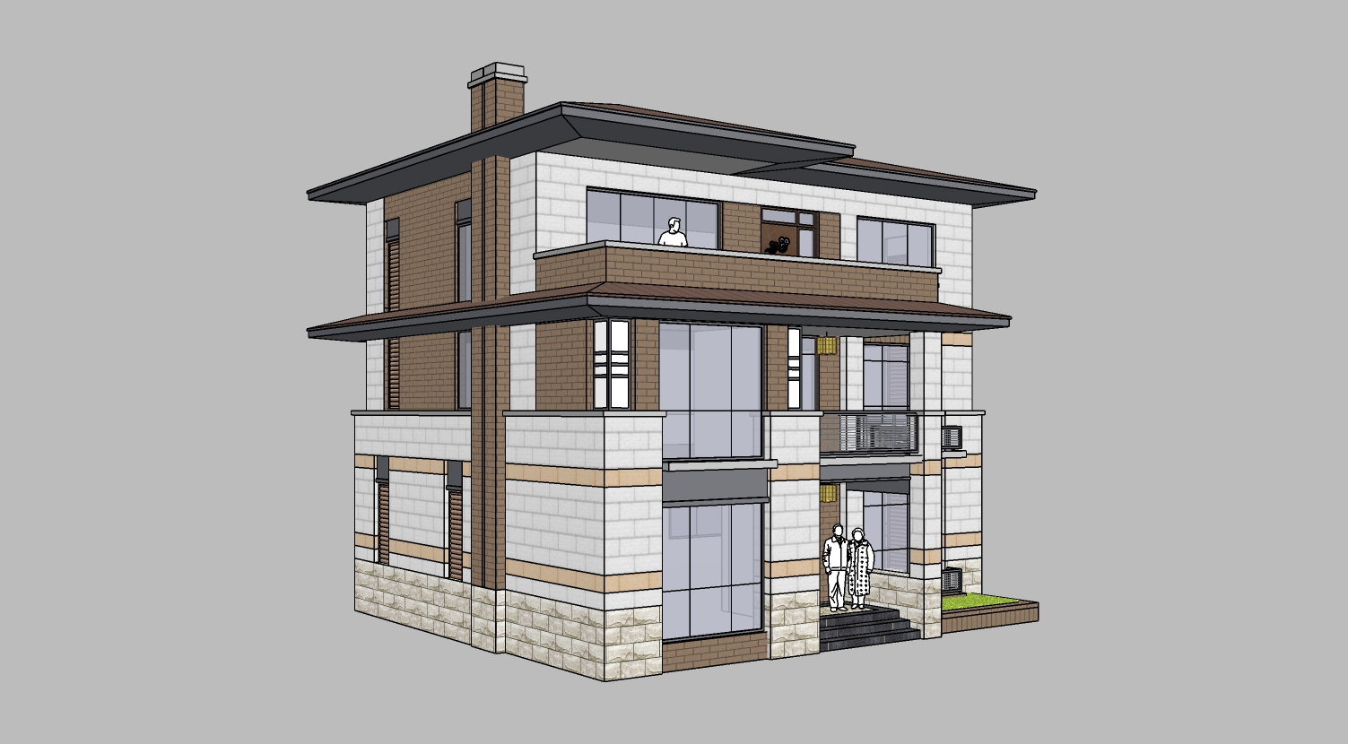 某赖特风格住宅 sketchup模型-1