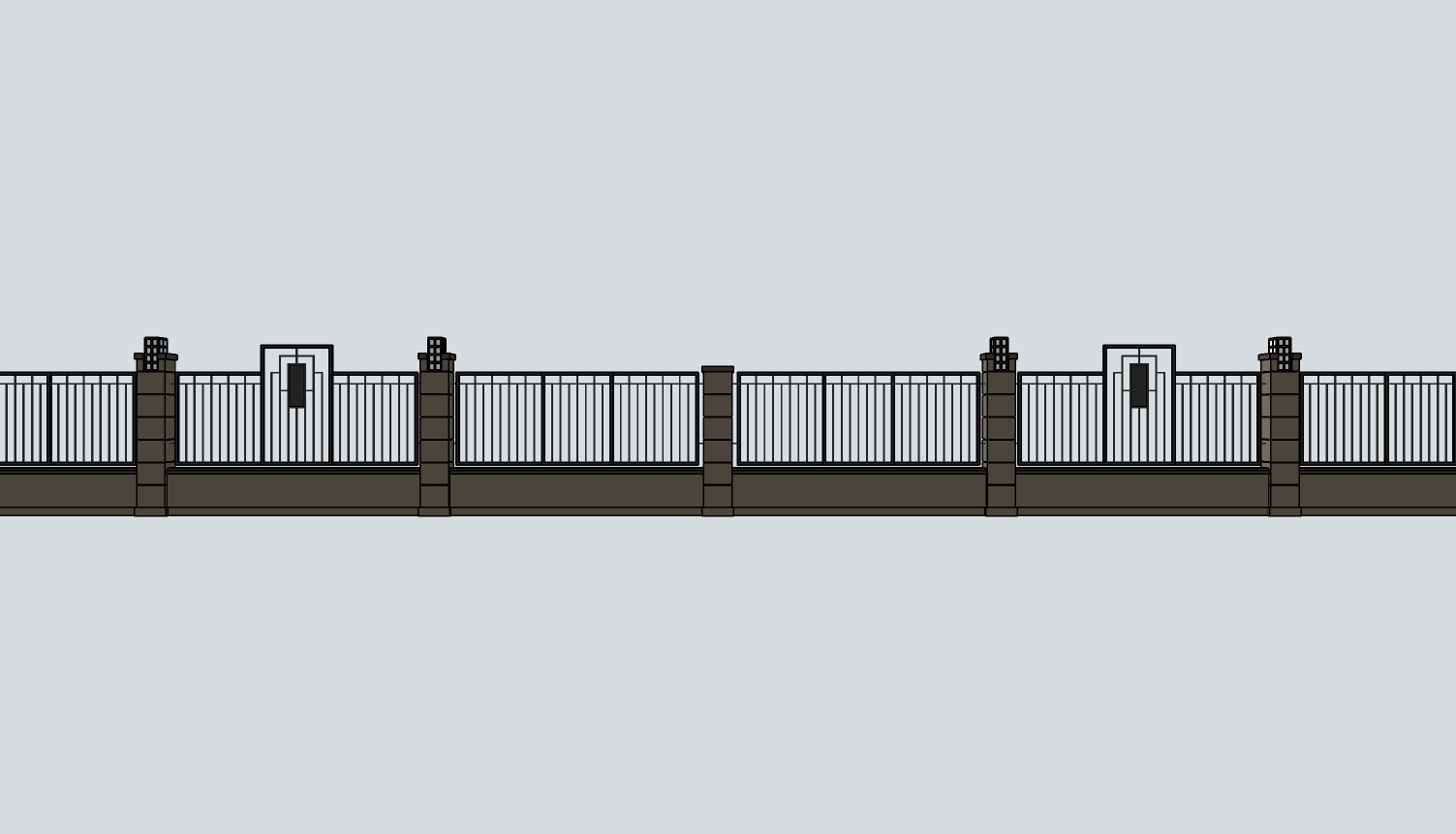 围墙标准段 sketchup模型-1
