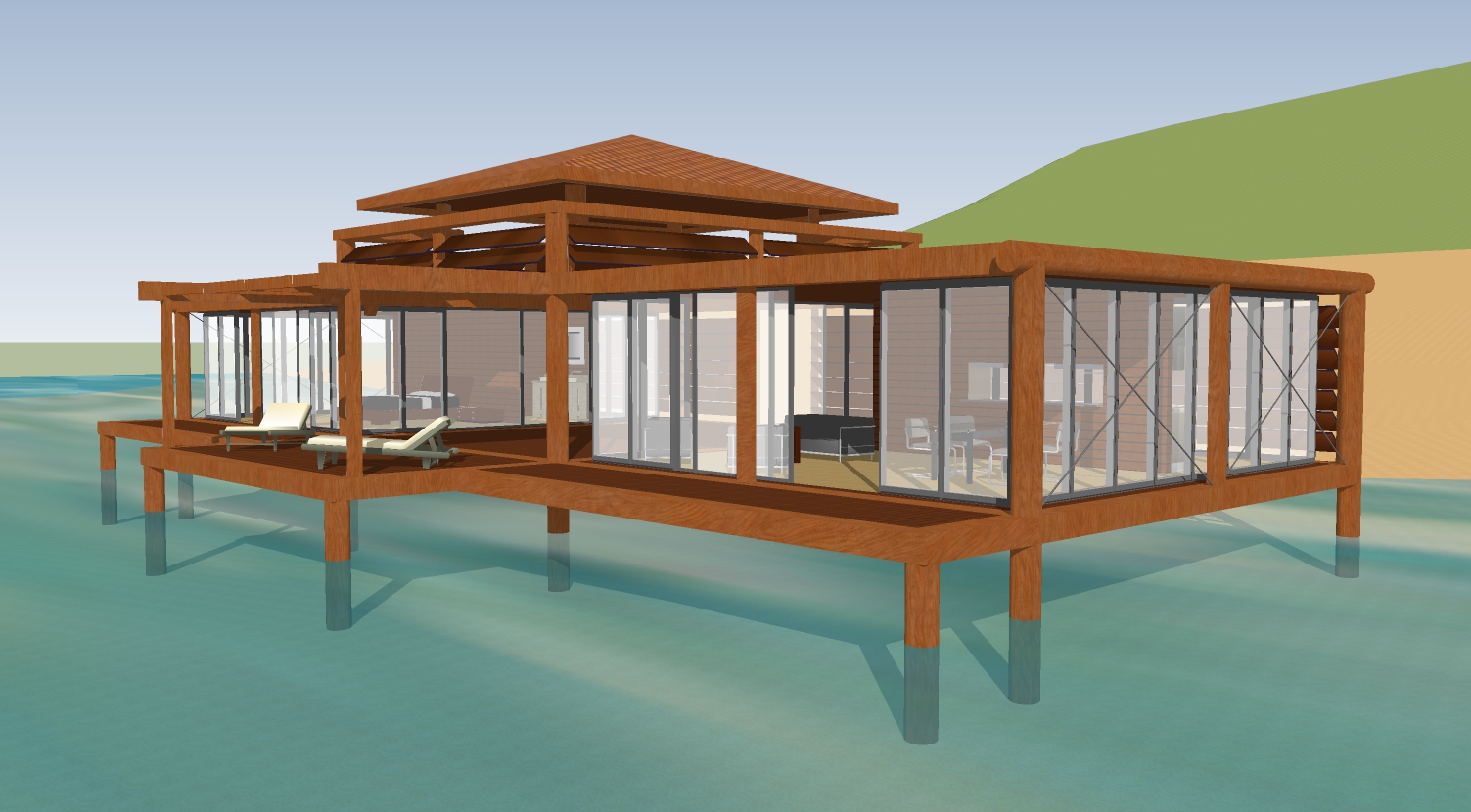 某临水别墅 sketchup模型-1