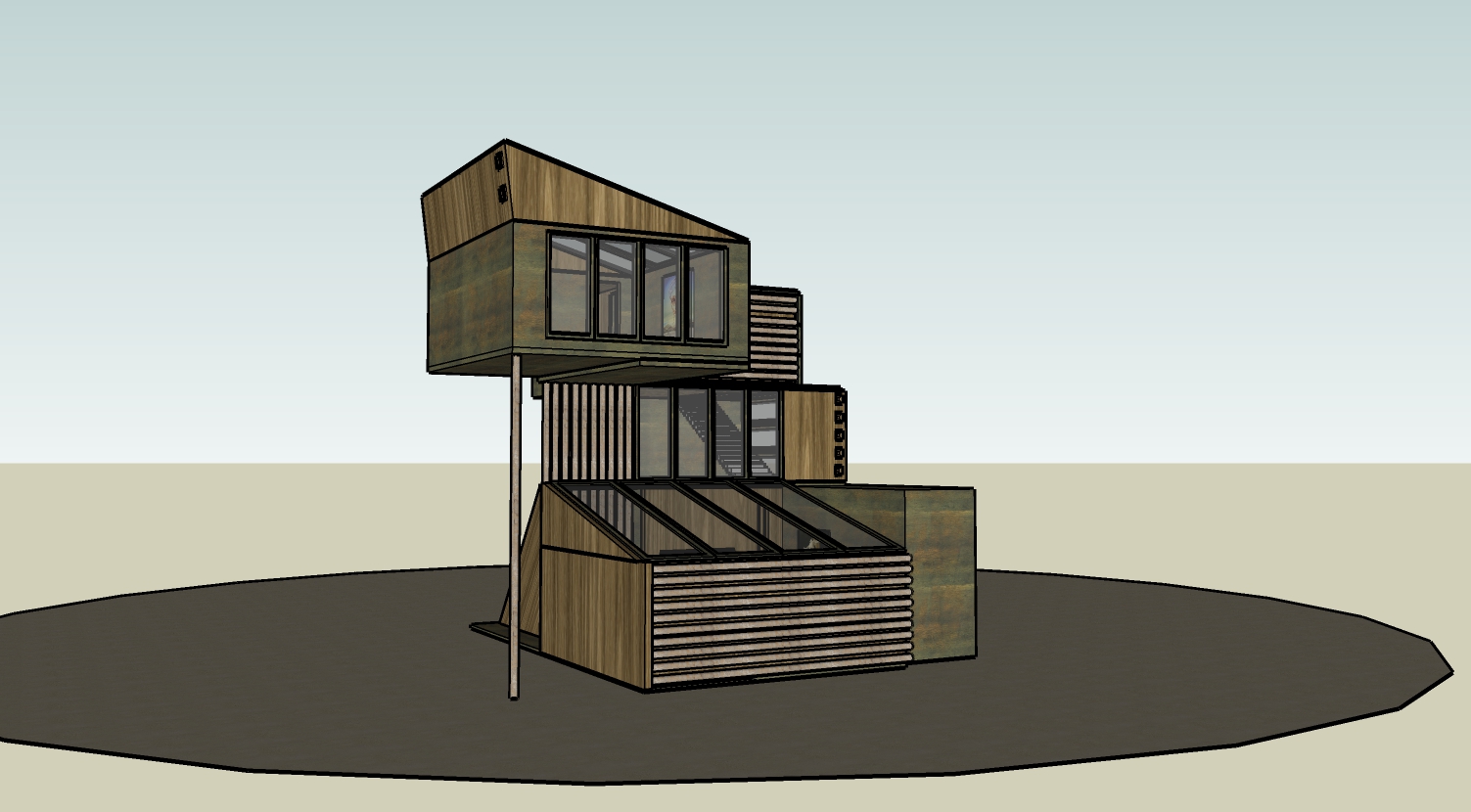 达利名画展览建筑 sketchup模型-1