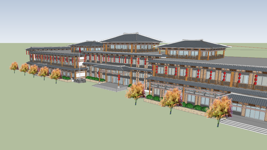 中式风格学校模型-1