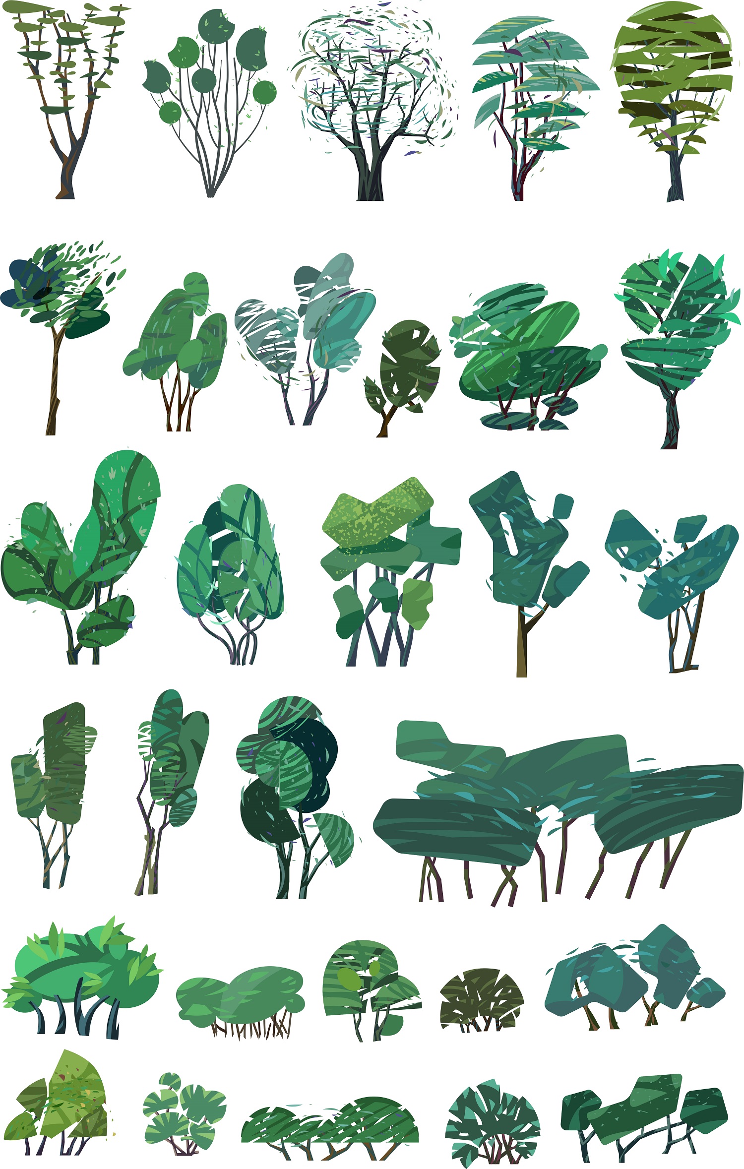 30例插画风植物psd（2）-1