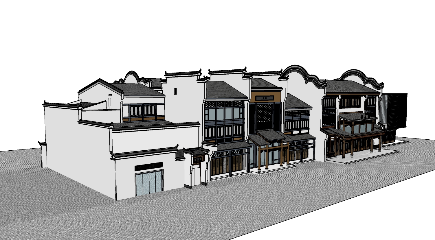 中式仿古建筑su模型-1