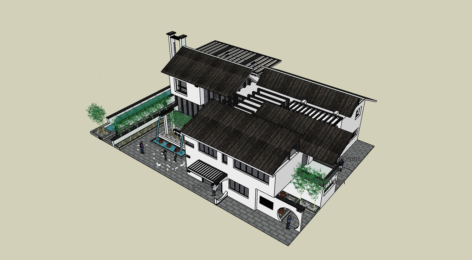 某仿古民宿建筑su模型-1