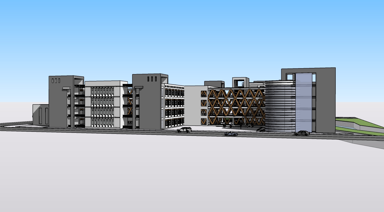 学校教学楼建筑设计su模型-1