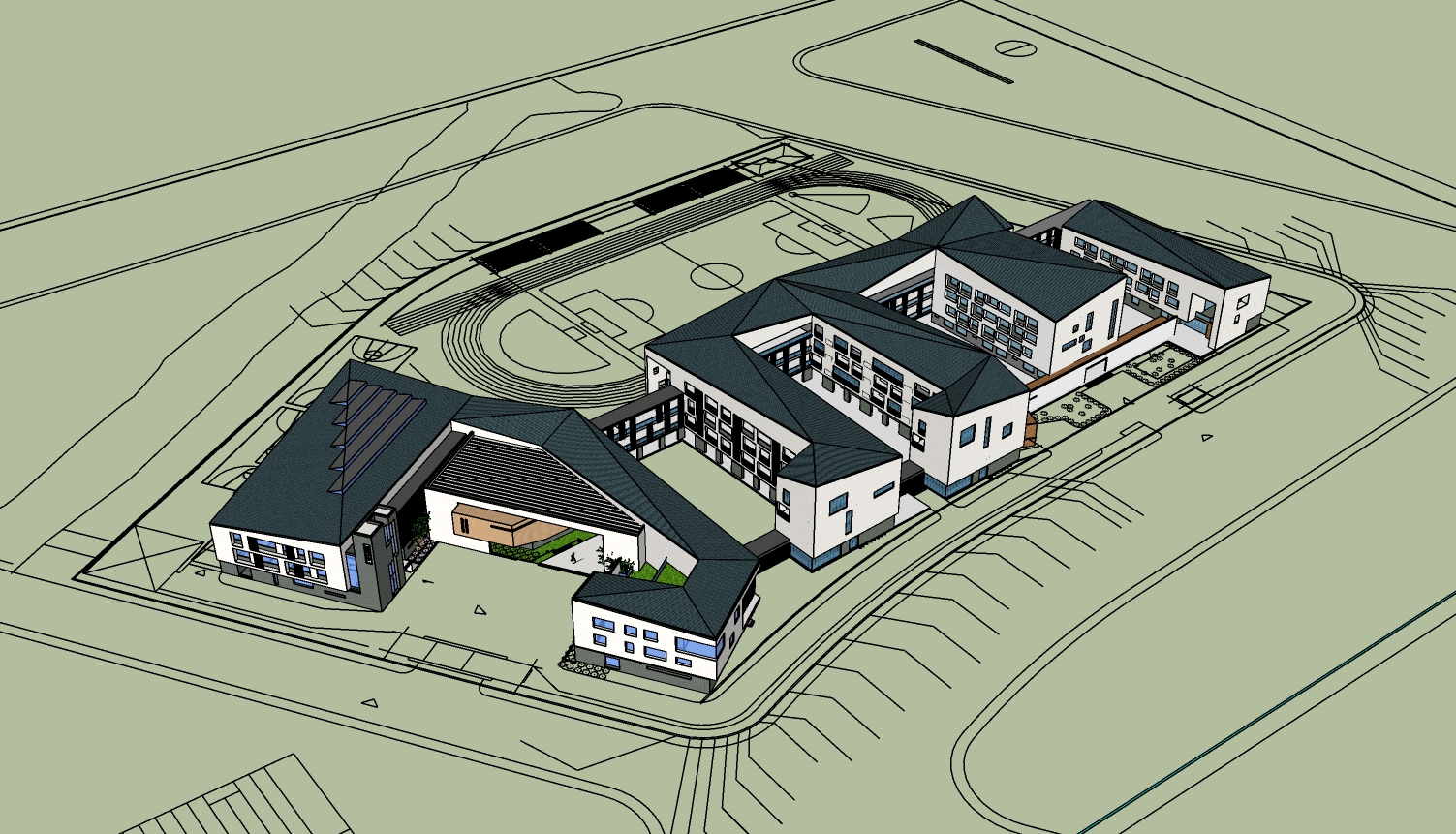 某学校建筑设计su模型-1