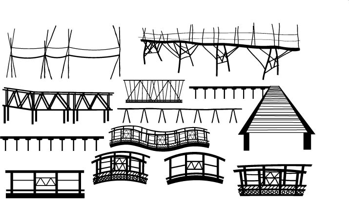 矢量建筑图标系列-竹制桥-1