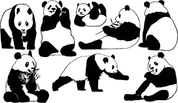 矢量动物图标系列-大熊猫-1