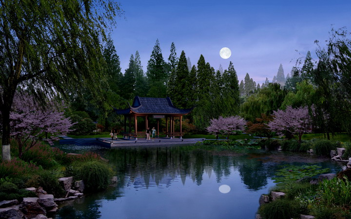水上公园夜间景观效果图-1