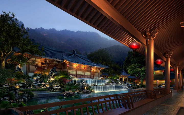 中式古建筑效果图-1