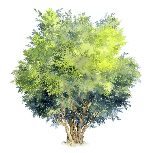 拼贴风手绘树素材-1