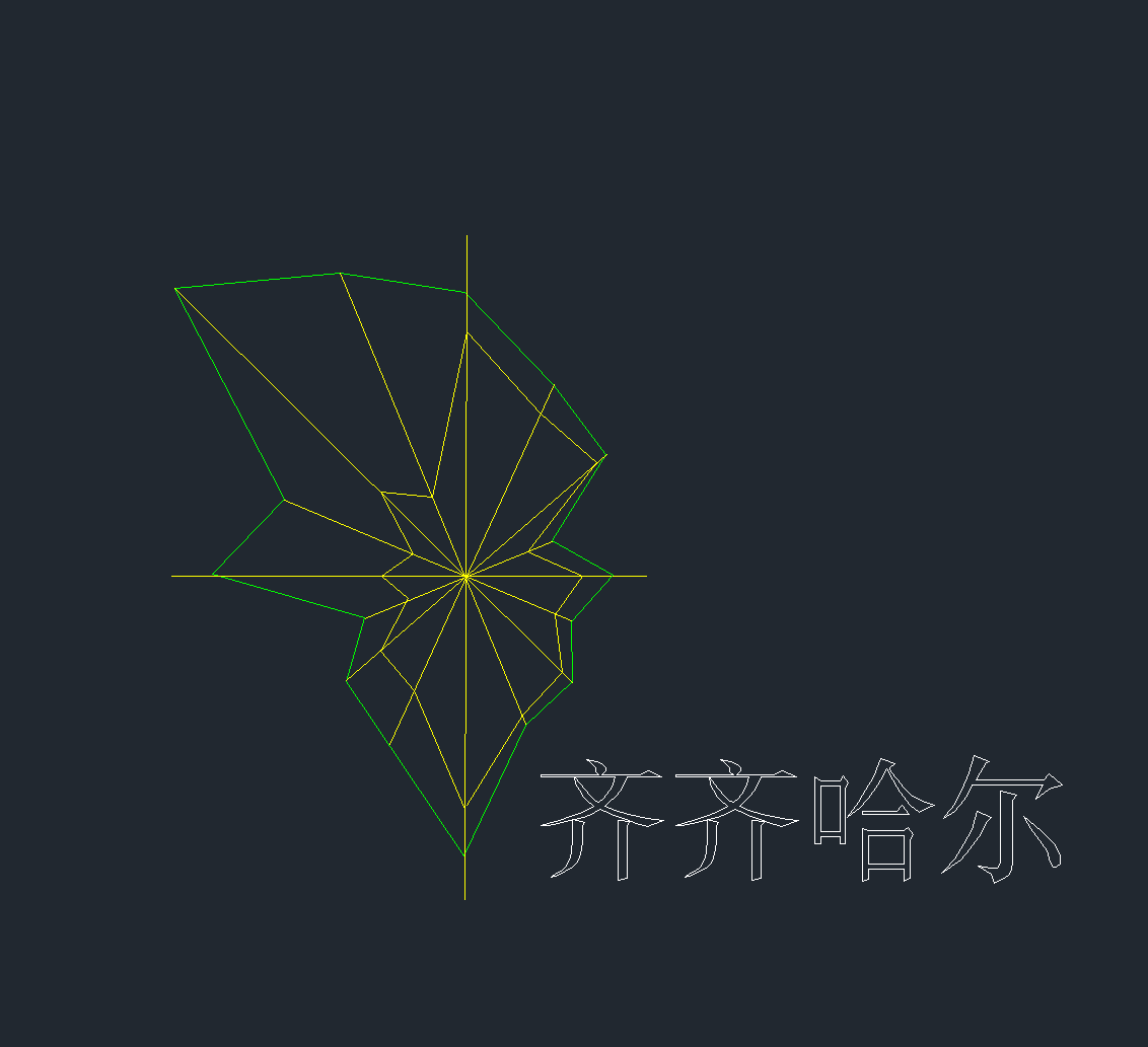 齐齐哈尔市风玫瑰CAD图-1
