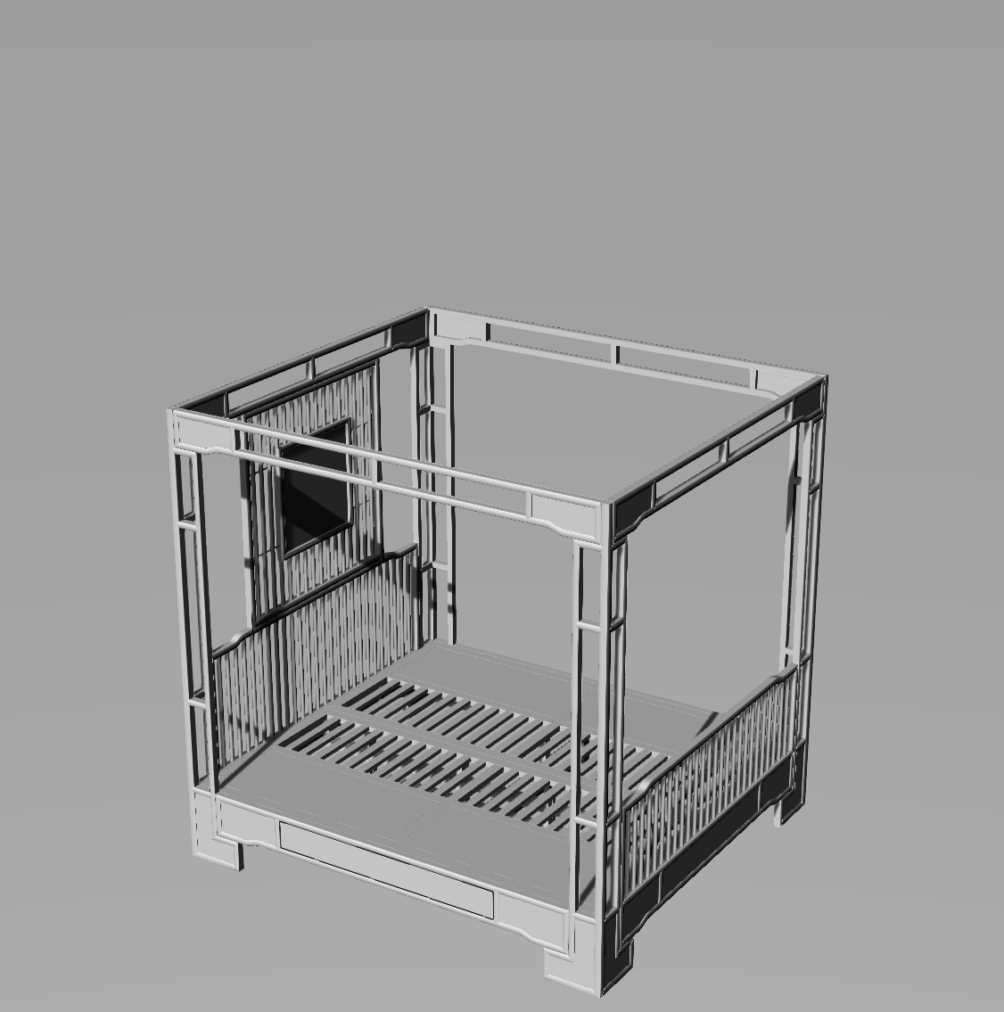 家具模型·中式架子床  Rhino精品模型-1
