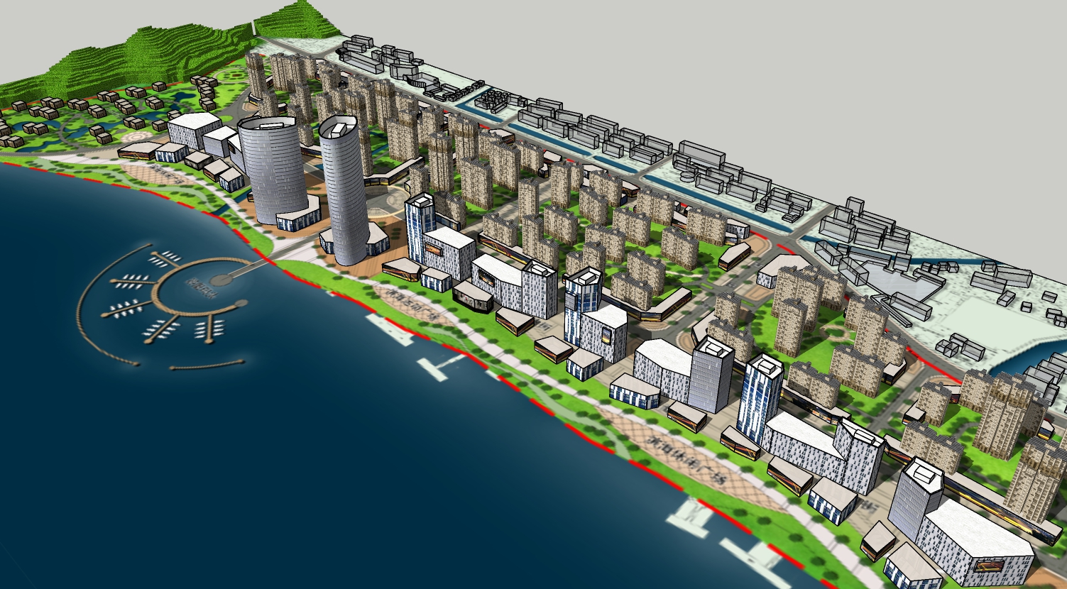 城市规划设计 sketchup模型-1