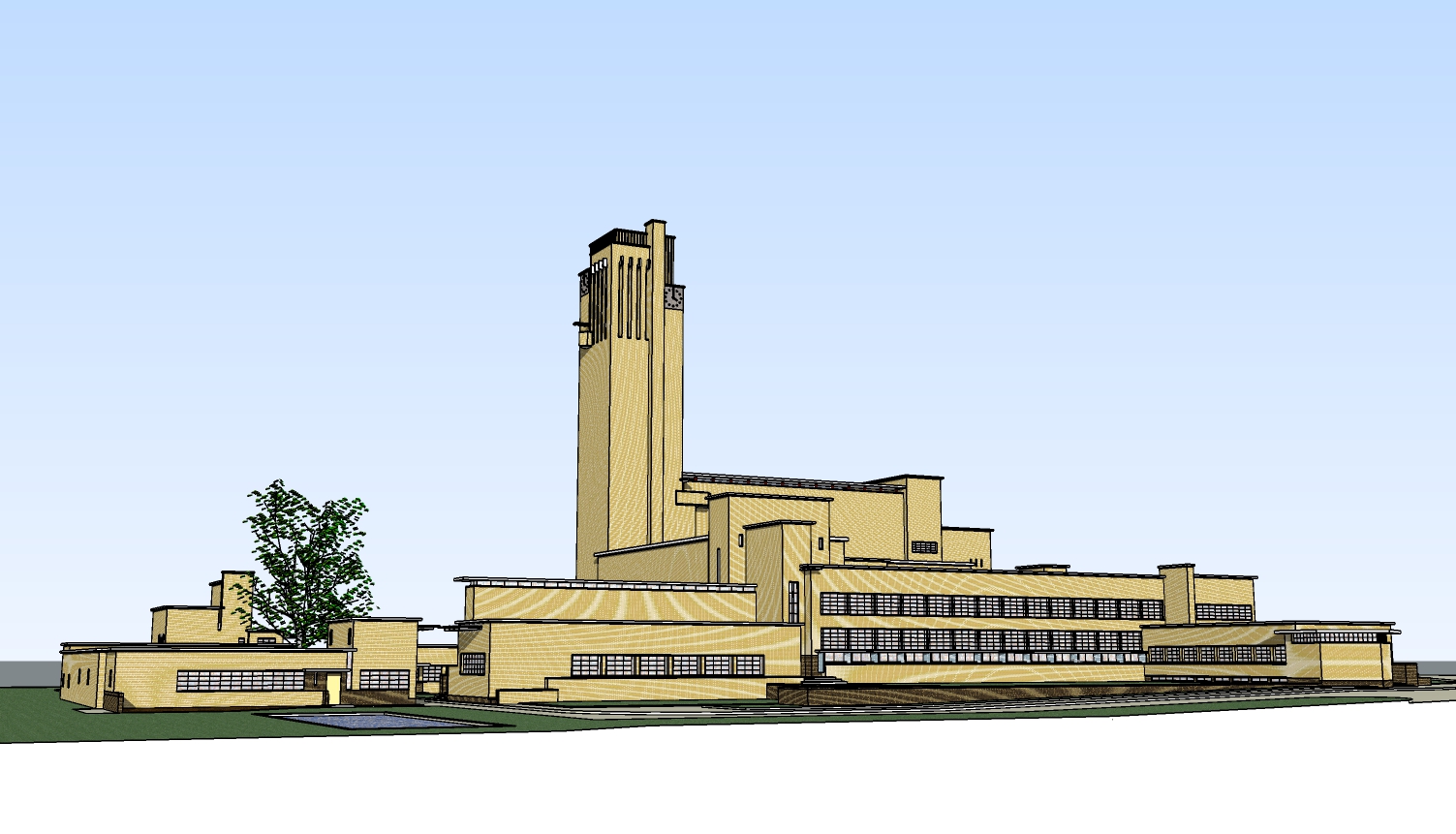 学校建筑设计方案 sketchup模型-1