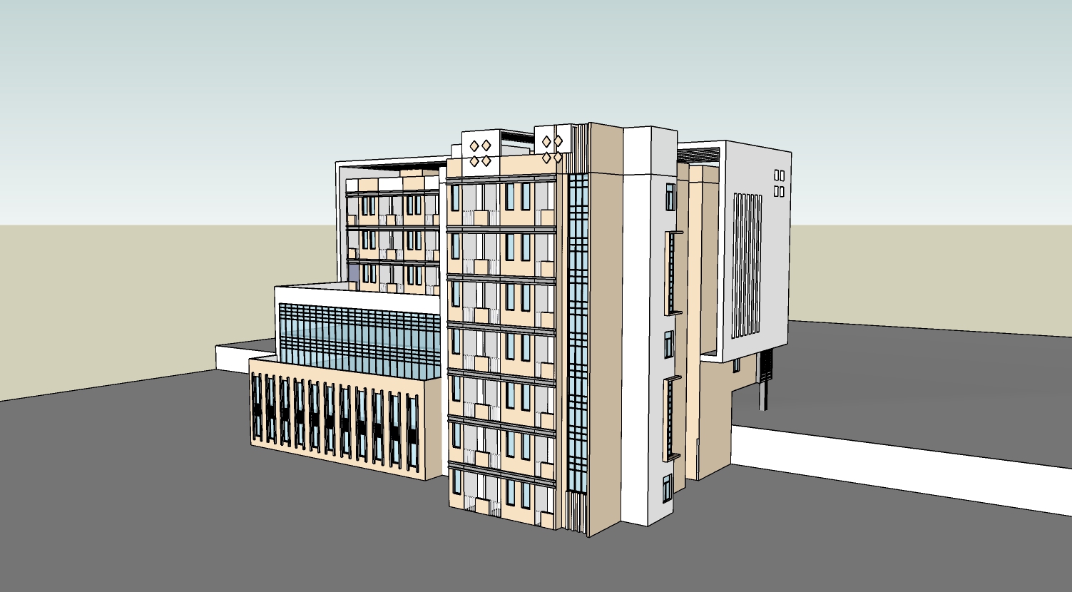 教学楼建筑设计 sketchup模型-1