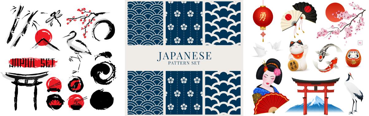 【日本风】配景元素（樱花、人物、建筑、纹理等）-1