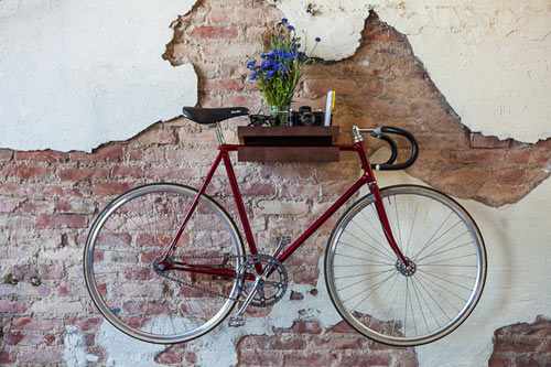 FIXA Bike Shelf Doubles as a Table with Storage