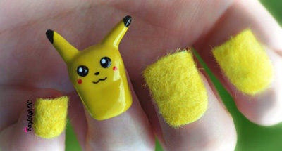 3D Pikachu Nail Art