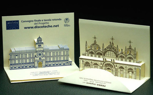 立体城堡风格国外明信片设计