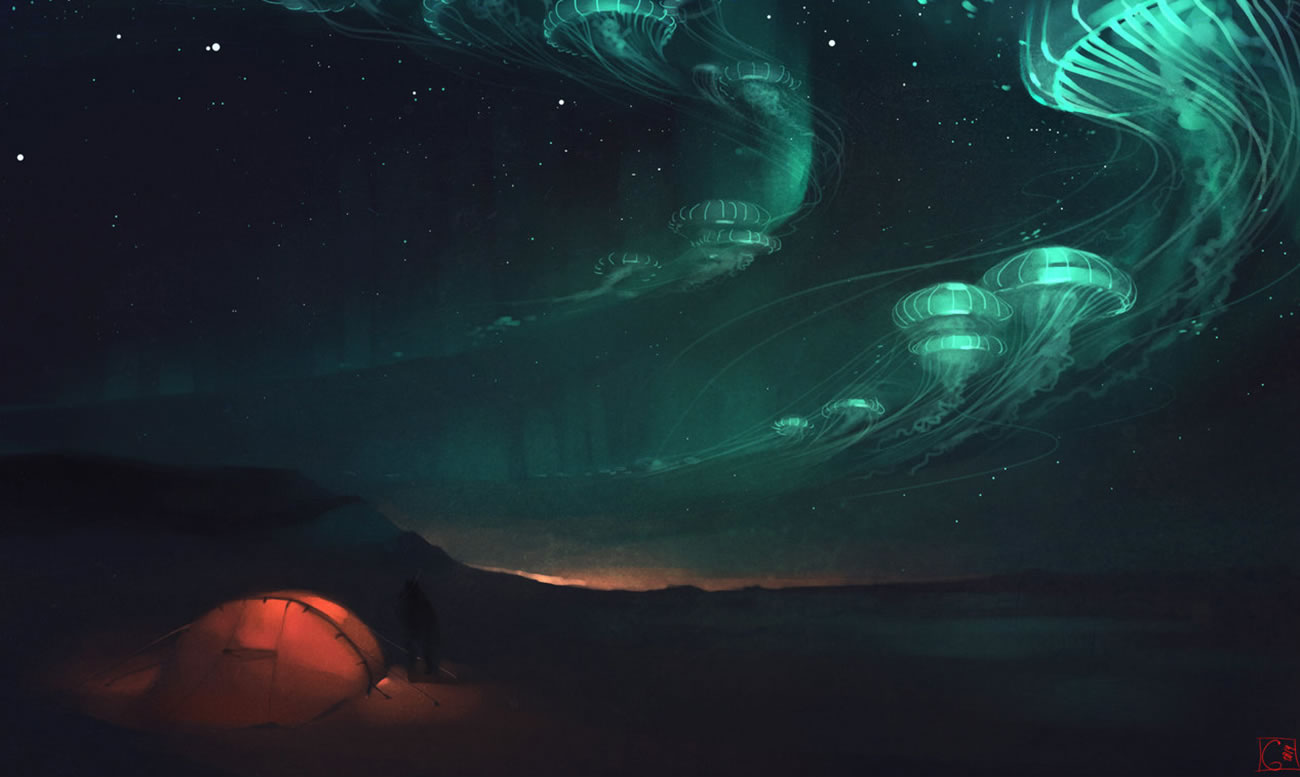 Alexandra Khitrova创意图片处理：水母极光 THE JELLYFISH AURORA